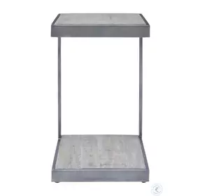 Global Archive Antique Grey C Shape Accent Table