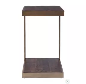 Global Archive Burnished Copper C Shape Accent Table