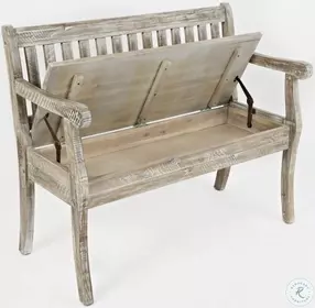Artisans Craft Washed Grey Storage Bench