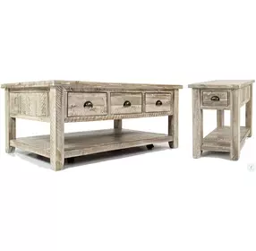 Artisans Craft Washed Grey Chairside Table