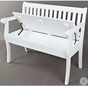 Artisans Craft Distressed Weathered White Storage Bench