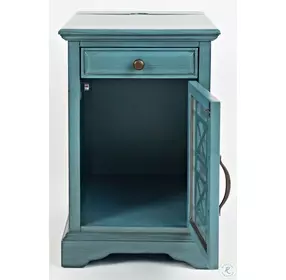 Craftsman Antique Blue Chairside Table