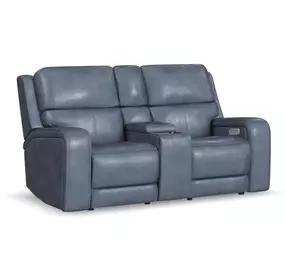 Oasis Storm Leather 76" Zero Gravity Power Reclining Loveseat with USB Charging and Heat Massage