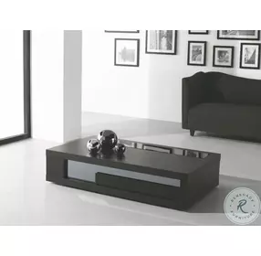 900-A Dark Oak Modern Glass Coffee Table