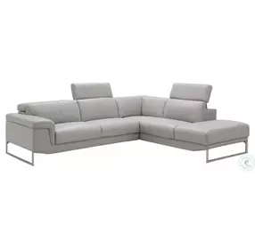 Athena Light Grey Leather RAF Sectional