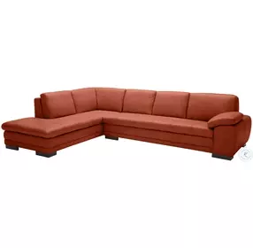 625 Pumpkin Italian Leather LAF Sectional