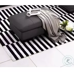 625 Grey Italian Leather Ottoman