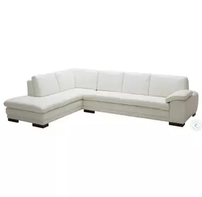 625 White Italian Leather LAF Sectional