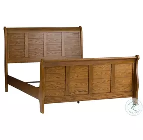 Heritage Lodge Aged Oak Sleigh Bedroom Set