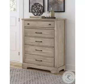 Cool Rustic Clear Maple 5 Drawer Chest