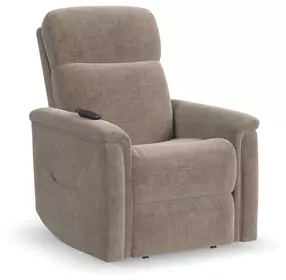 Luma Petite Gray Performance Fabric Power Lift Recliner with USB Charging and Heat Massage