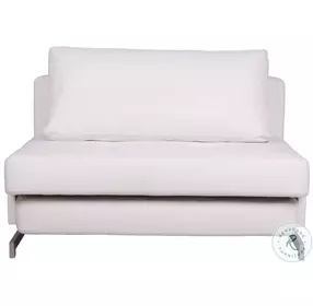 K43-1 White Leatherette Premium Twin Sofa Bed
