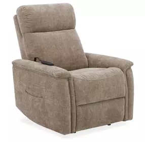 Luma Beige Performance Fabric Power Lift Recliner with USB Charging and Heat Massage