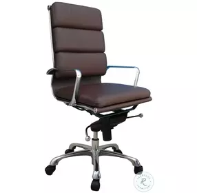 Plush Brown High Back Swivel Office Chair