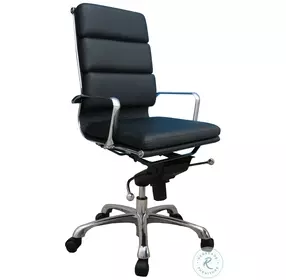 Plush Black High Back Swivel Office Chair