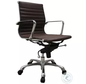Comfy Low Back Brown Swivel Office Chair
