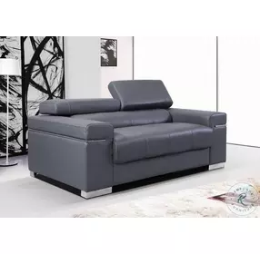 Soho Grey Leather 40" Loveseat