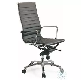 Comfy High Back Black Swivel Office Chair
