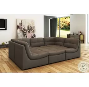 Lego Grey Leather 6 Piece Living Room Set