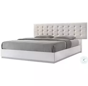 Milan White Lacquer Platform Bedroom Set