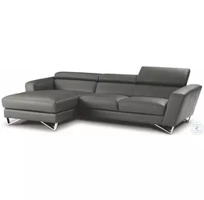 Sparta Mini Grey Italian Leather LAF Sectional