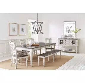 Orchard Park Brown And Light Grey Slat Back Side Chair Set of 2