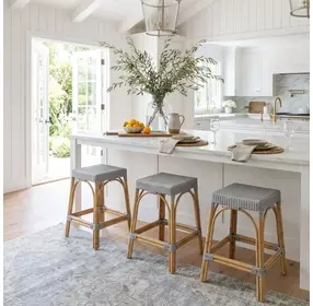 Robias Twilight Blue Counter Height Stool