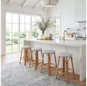 Tobias Black Performance Fabric Counter Stool