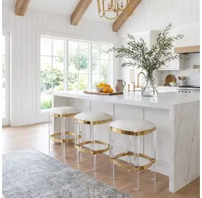 Jordan Acrylic And Polished Brass Counter Height Stool