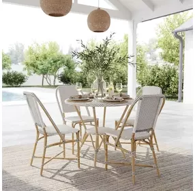 Tobias Black And White Outdoor Bistro Dining Chair
