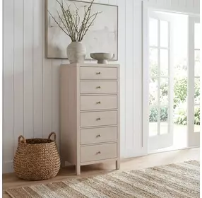 Nora Antique Taupe 22" Rectangular 6 Drawer Lingerie Chest