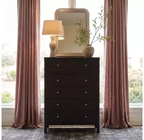 Nora Antique Taupe 36" Rectangular 5 Drawer Tall Dresser