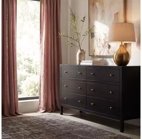Nora Antique Coffee 6 Drawer Wide Dresser