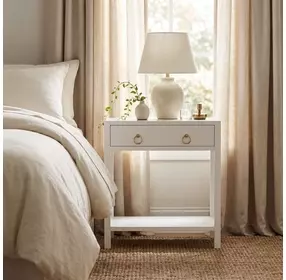 Lark White 1 Drawer Nightstand