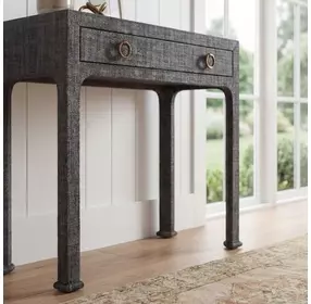 Chatham Charcoal Raffia Console Table