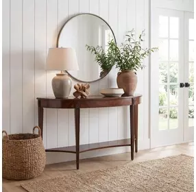 Masterpiece Astor Nutmeg Demilune Console Table