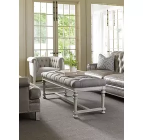 Cypress Point Gray Upholstered Bellport Bed Bench