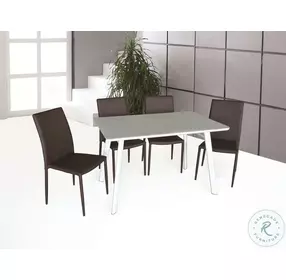 17779-BW Brown Leather Dining Chair Set of 4