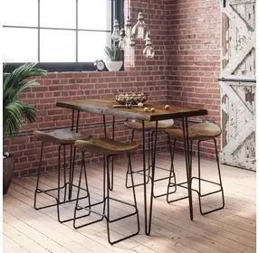 Nature's Edge Chestnut 5 Piece Counter Height Dining Set