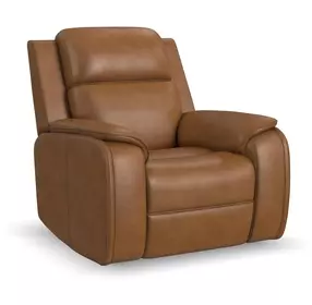 Ziggy Brown Leather Zero Gravity Power Recliner with Heat Massage and USB Charging