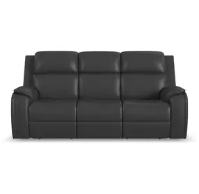 Ziggy Ash Gray Leather Zero Gravity Power Reclining Living Room Set