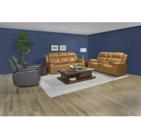 Ziggy Brown Leather 79" Zero Gravity Power Reclining Loveseat with USB Charging and Heat Massage