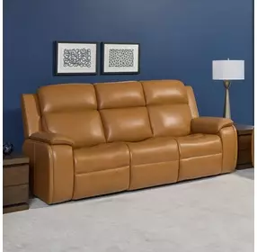 Ziggy Brown Leather 89" Zero Gravity Power Reclining Sofa with USB Charging and Heat Massage