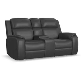 Ziggy Ash Gray Leather 79" Zero Gravity Power Reclining Loveseat with USB Charging and Heat Massage