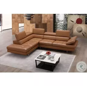 A761 Caramel Italian Leather LAF Sectional