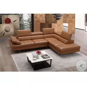 A761 Caramel Italian Leather RAF Sectional
