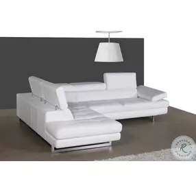 A761 Snow White Italian Leather LAF Sectional