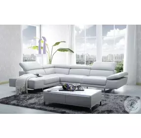 1717 White Italian Leather LAF Sectional