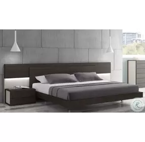 Maia Light Grey Lacquer And Wenge Platform Bedroom Set