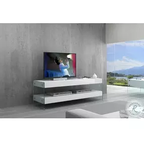 Cloud White High Gloss Mini TV Stand
